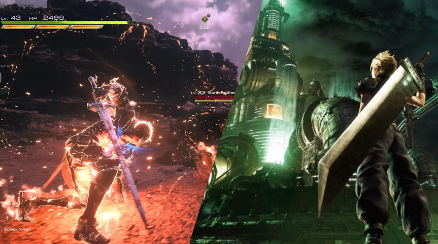 Dos de mis videojuegos favoritos en cuanto a su música: Final Fantasy XVI (izquierda) y Final Fantasy VII (derecha)