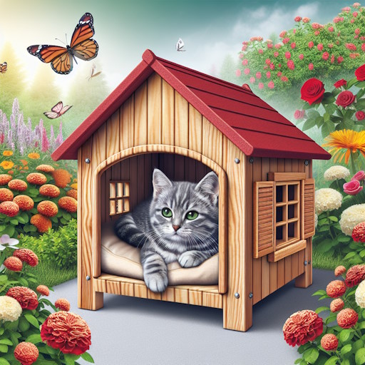 Un gato en una casa de gatos (standard, vivid)