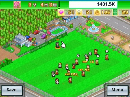 En Pocket League Story (2011, iOS/Android), uno administra al equipo de fútbol, decide qué entrenamientos hacer, cómo jugar los partidos y en qué torneos jugar.