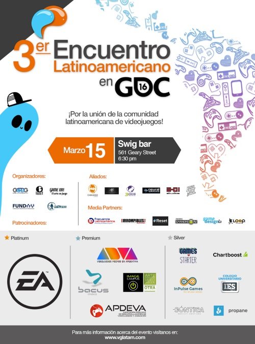 Afiche del Tercer Encuentro Latinoamericano en GDC