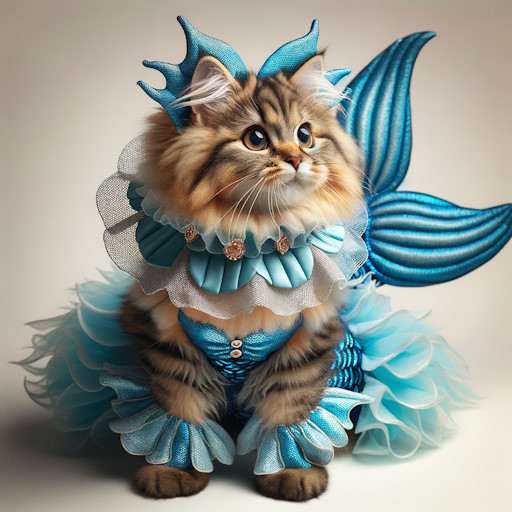 A cat dressed up as Vaporeon (hd, natural)