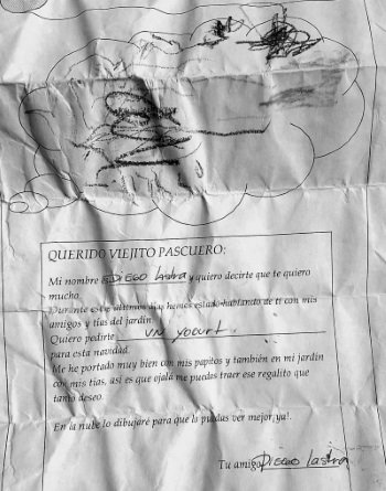 La carta de Navidad de mi hijo a Santa: el sólo quería un yogurt.