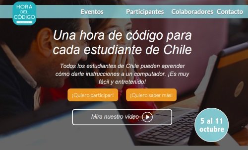 Chile tendrá su propia Hora del Código del 5 al 11 de Octubre, para que los niños chilenos aprendan a programar.